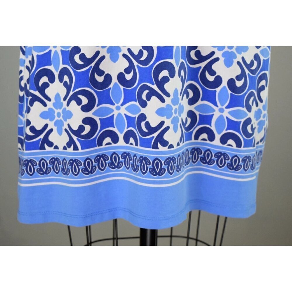 BARBARA ERICKSON MOSAIC PRINT CABANA RUFFLE SLEEVE V-NECK DRESS - Picture 4 of 7